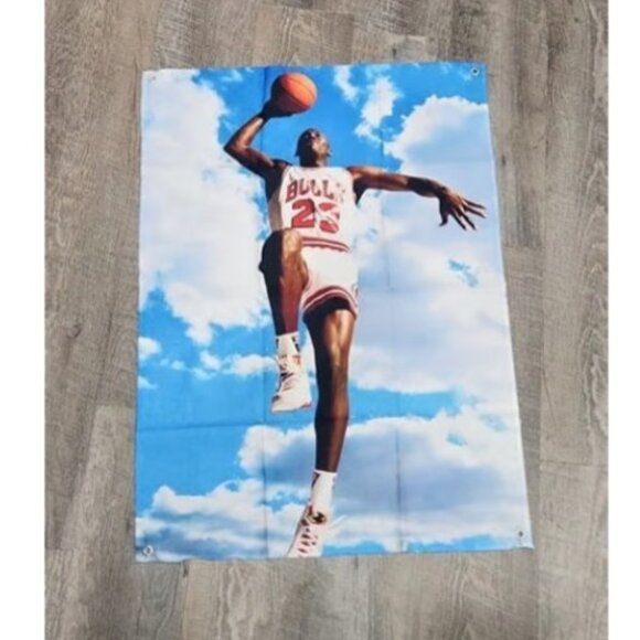 NEW! MICHAEL JORDAN Wall Hanging Decor Jordan Poster (Cloth) Flag NBA Basketball - Picture 1 of 3